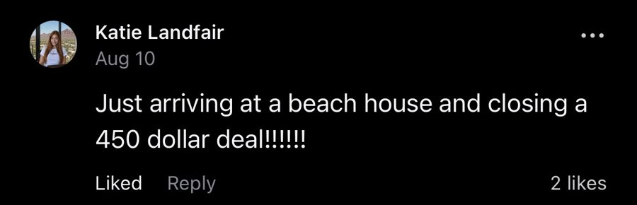 Katie: her message in the group